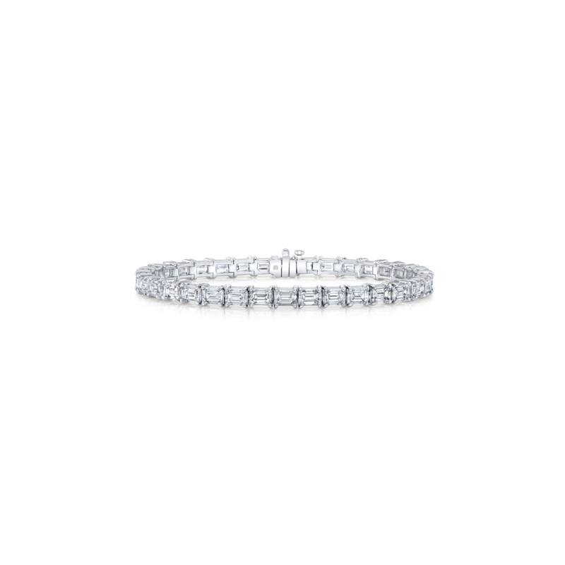 Emerald Cut Diamond Bracelet in White Gold – Rahaminov Diamonds