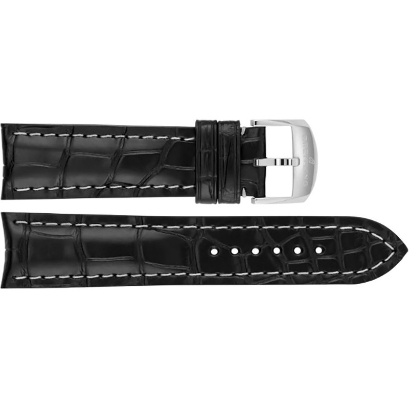 Buy Breitling 22mm Black Leather Strap 1018P | Authentic Watches