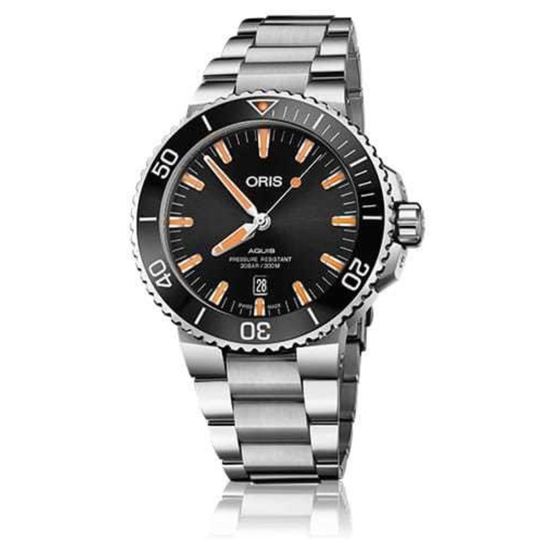 Oris Aquis Date Black Orange on Bracelet 01 733 7730 4159-07 8 24 05PEB