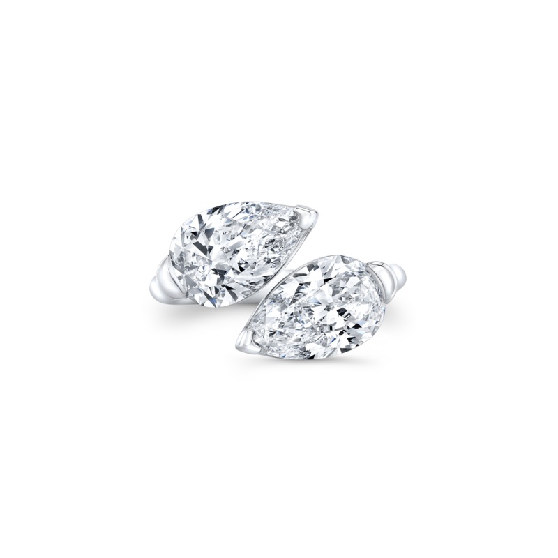 Pear Cut Diamond Bypass Ring in Platinum – Rahaminov Diamonds