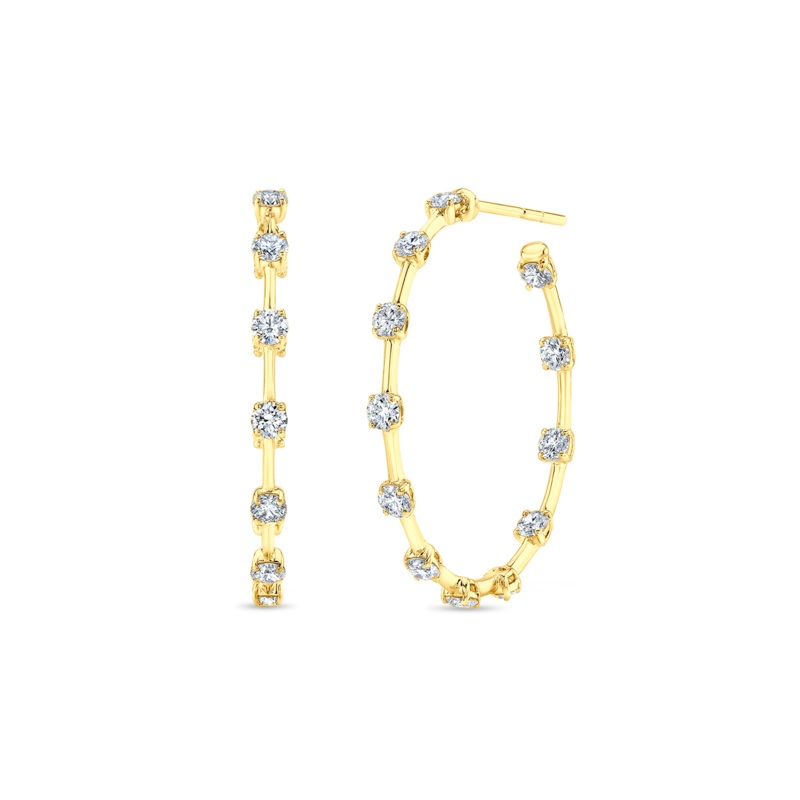 Bar Hoops in Yellow Gold – Rahaminov Diamonds
