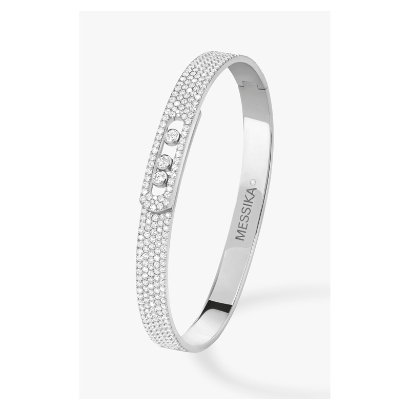 Move Noa Full Pav SM Bangle in White Gold Size S – Messika